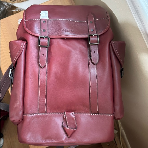 🥰 Coach Hitch Backpack Wine - Picture 6 of 14